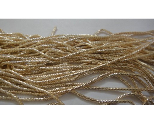MEDIUM GOLD - 120 Inches French Metal Wire Gimp Coil Bullion Purl - Thick Check Rough - 3 Meters